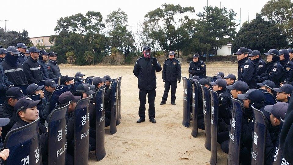 제주해안경비단 121의무경찰대 검열훈련